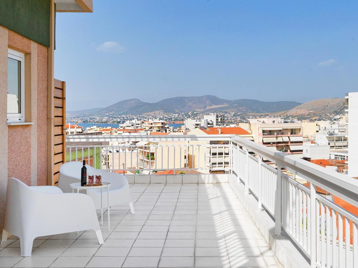 Modern Penthouse Overlooking Halkis Chalkís Kültér fotó